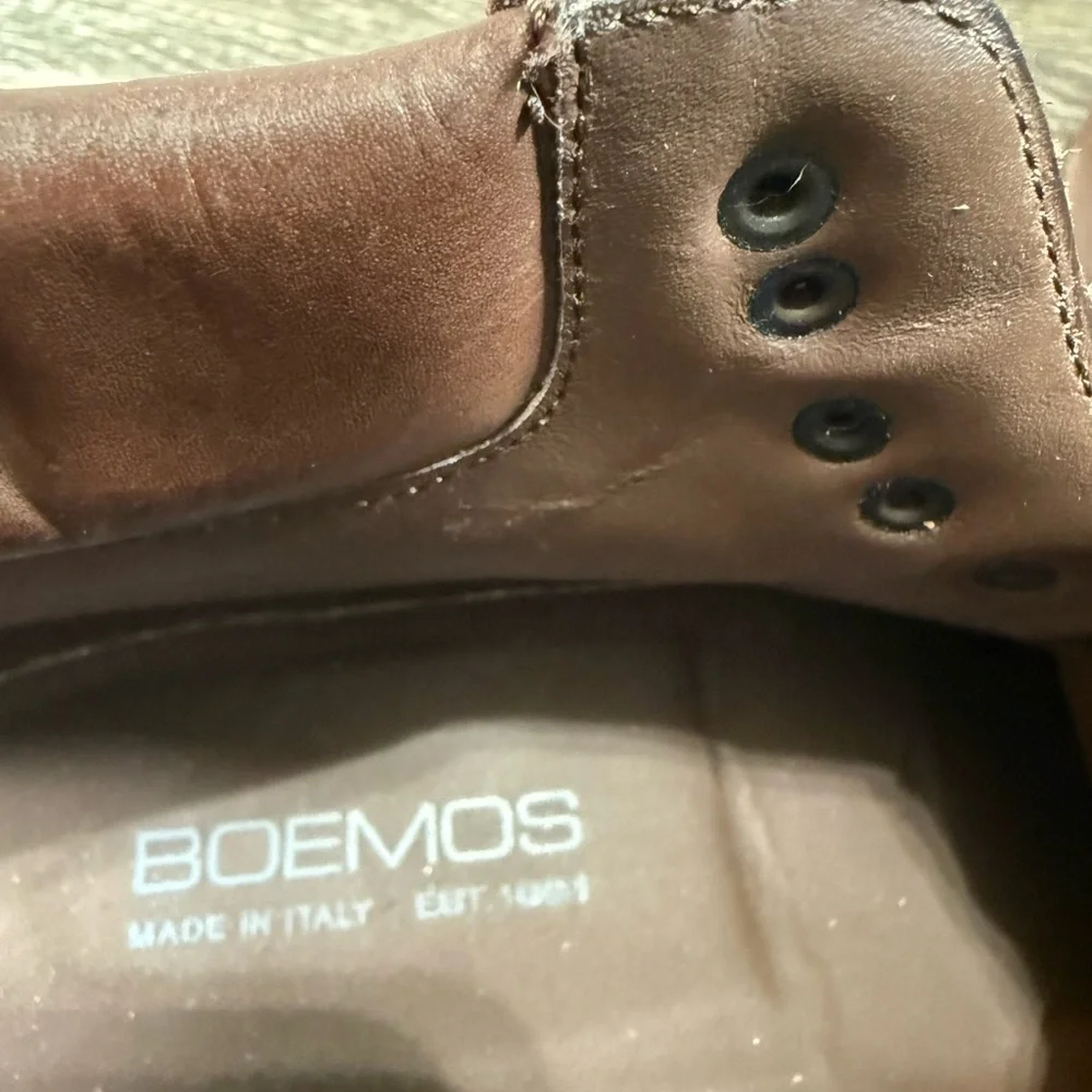 Boemos 4879 Boots Men 42 Brown Leather Ankle Hiking Made in Italy US 9 Euro-chic